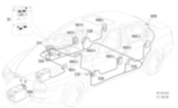 ZENTRALVERRIEGELUNG - Lage der Bauteile Alfa Romeo 156 2.4 JTD 20v  da 04/98 a 02/99